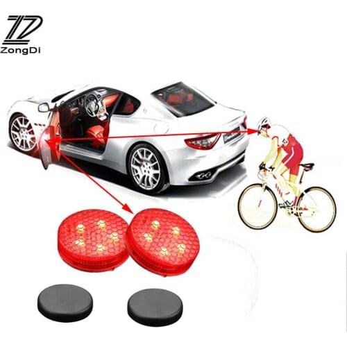 ZD Car Door Warning Signal Crash Strobe Light 5 LED Stickers For Renault Megane Duster VW Touran Passat B6 Golf 7 T5 T4 Fiat 500