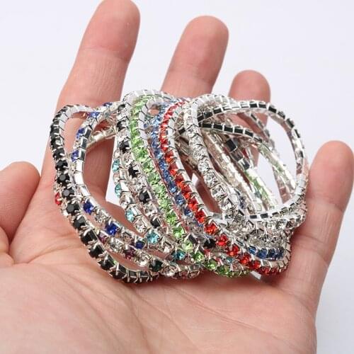 Luxury Rhinestone Stretch Bracelets Stylish Multilayer Elastic Crystal Bracelets For Women Girl Bling Wedding Party Jewelry