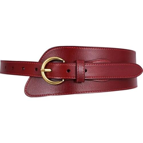 Genuine Leather Wide Womens Belt For Coat Decorative Sweater With Jeans Dress Suit Waist All-Match Girdle QZ0358