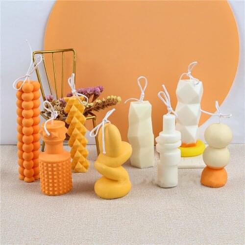 Silicone Polygonal Geometric Magic Ball Candle Mold Goose Warm Stone Perfume Bottle Ball Aromatherapy Candle Making Kit