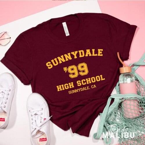 Sunnydale 99 High School Women T Shirts Cotton Plus Size Buffy The Vampire Slaye Clothing Girls Tumblr Tops Plus Size T-shirt