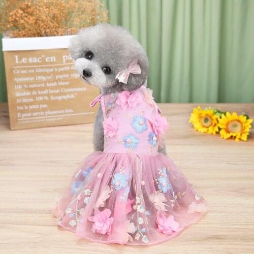 Summer Pet Dog Dress Dog Clothes Chihuahua Wedding Dress Skirt Spring Puppy Skirt Dogs Jean Pet Clothes S-2XL