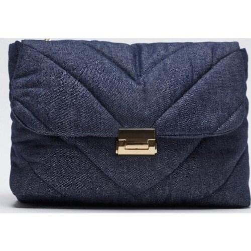 Vintage Blue Denim Quilted Women Shoulder Bags Designer Brand Handbags Luxury Chains Jeans Messenger Bag Large Tote Female Purse