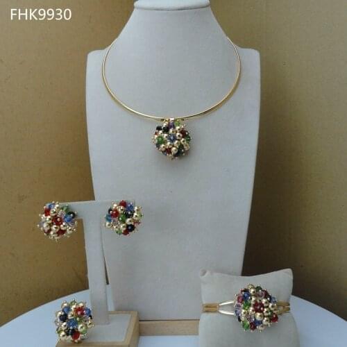 Yuminglai African Fashion Jewelry Multi Color Jewelry Beaded Jewelry for Women FHK9930