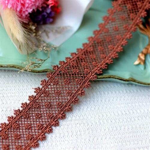 1 Yard Double Sides Coffee Hollow DIY Soft Lace for Clothes DIY Accessories Curtain Clothing House Cloth Decoration Accessories