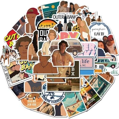 50 PCS Outer Banks Stickers for Car Styling Bike Motorcycle Phone Laptop Travel Luggage Cool Funny Spoof JDM Decal