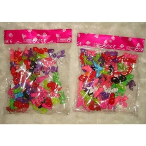 800Pairs/lot Mixed Colors & Styles 1/6 Dolls Shoes Pack 30cm Girl Dolls Fashion High-Heeled Sandals Slippers Shoes 40Pairs/Pack