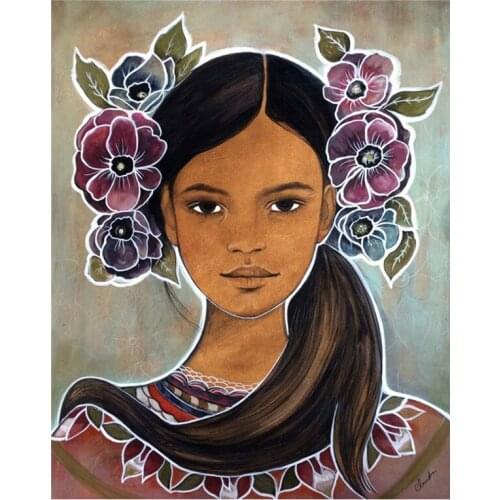 Diamond Embroidery Sale 5D Round Diamond Painting,Girl portrait,Cross Stitch Square Full Mosaic Needlework Home Decoration