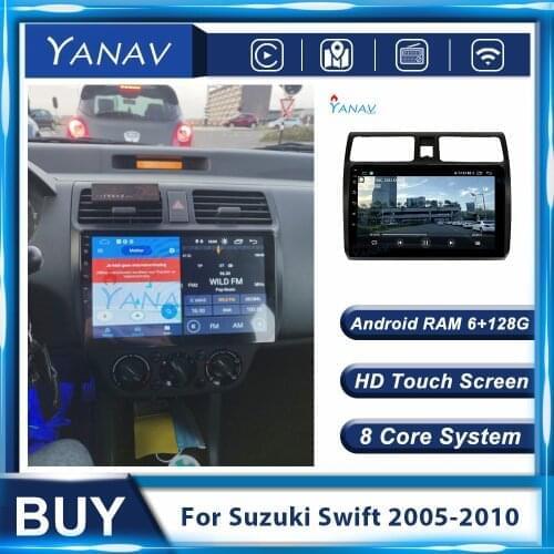 128G Android GPS Navigation Video Multimedia MP3 Player Car Radio For Suzuki Swift 2005-2010 Auto Stereo Receiver Touch Screen
