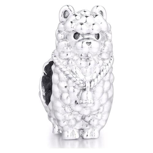 Fits Pandora Bracelet Fluffy Llama Charm Genuine 925 Sterling Silver Beads for DIY Making Women Jewelry kralen abalorios F1283