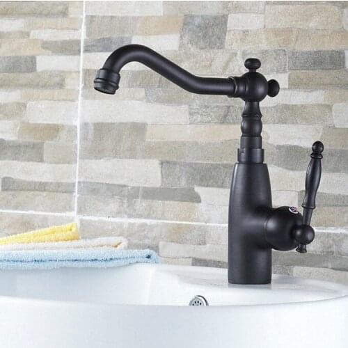 Black Oil Rubbed Brass Swivel Spout Kitchen Bathroom Sink Basin Faucet Vessel Vanity Lavatory Faucet Mixer Tap Lsf074