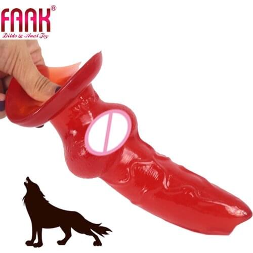 FAAK animal Dildo wolf dog Big dick penis with suction cup Female masturbator Anal sex toys for women Adult sex product Buttplug