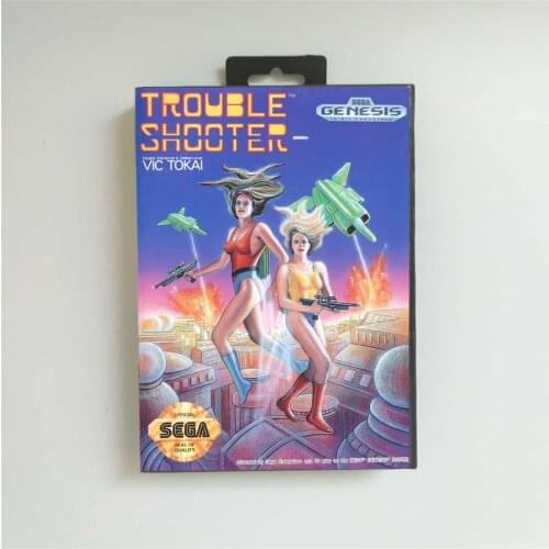 Trouble Shooter - USA Cover With Retail Box 16 Bit MD Game Card for Sega Megadrive Genesis Video Game Console