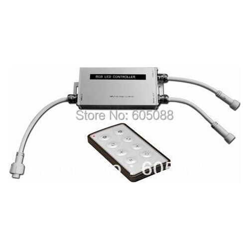 IP65 waterproof wireless remote rgb full color led controller DC12v/24v 216/432w equipped with 8-keys rf remote control panel