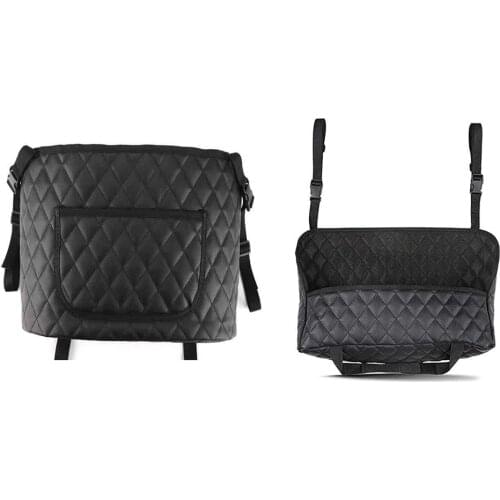 PU Leather Seat Back Organizer Pocket Handbag Holder General Car Motors Two-Seat Large Capacity Storage Bag