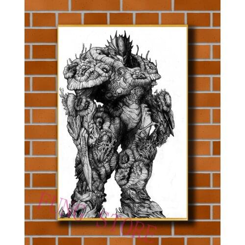 K008 Science Fiction Mech Warrior Robot Monster Originality Custom Silk Poster Home Deco Wall Art Christmas Gift