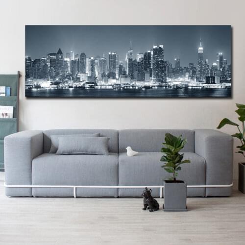 Newest Modern City Building Picture Unframed Canvas Poster Prints Waterproof Canvas Painting Wall Pictures for Living Room Decor