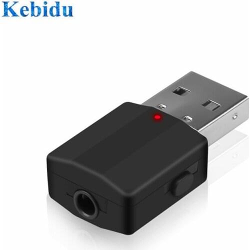 Kebidu mini 2 in 1 bluetooth 5.0 transmitter receiver 3.5mm AUX stereo wireless music adapter for car radio tv bluetooth headset