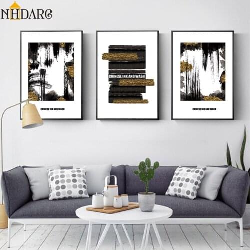 Chinese Ink and Wash Abstract Posters and Prints Wall Art Canvas Painting Nordic Style Picture for Living Room Home Decoration