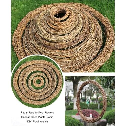 15/20/25/30/35cm Rattan Ring Cheap Artificial Flowers Garland Dried Plants Frame For Home Christmas Decoration DIY Floral Wreath