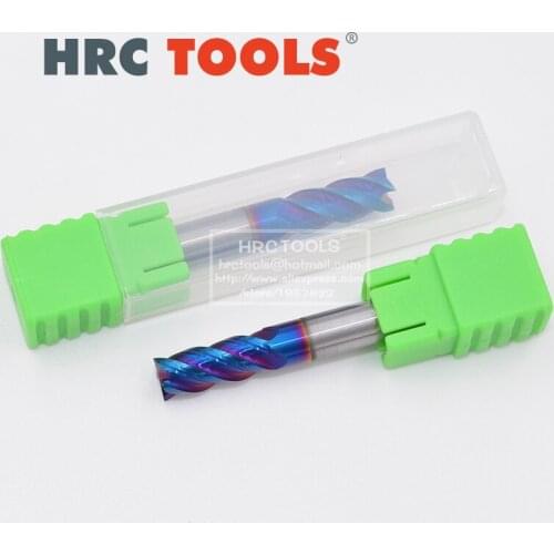 L1-d1x3Hx4Dx50L HRC65 NACO Coated Solid Carbide Endmill 4mm 4-Flute CNC