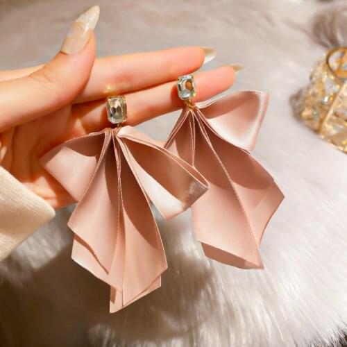 Summer new style personality creative ribbon bow earrings luxury fashion casual banquet party earrings for women