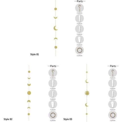 Moon Phase Garland Chains Celestial Boho Shining Wall Hanging Decor Home Living Room Bedroom Ornaments