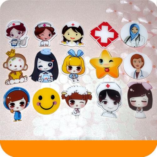 Nurse Doctor Smile acrylic accessories cartoon cat brooches Badges Pins Cloth Demin Icons