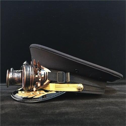 Fashion Steampunk Women Men Military Hats Germany Officer Visor Cap Army Hat Cortical Police Cap Cosplay Hat Size S M L XL XXL