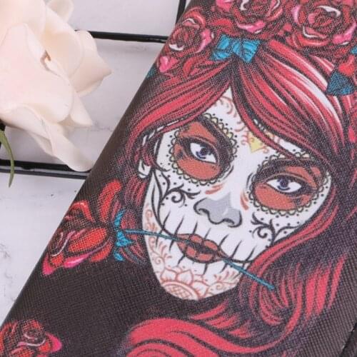 Fashion Women Skull Wallet Phone Case Clutch Purse Lady Long Handbag Card Holder 20CA
