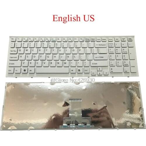 Laptop US Keyboard For SONY For VAIO VPCEB VPC-EB Series English white with frame OEM