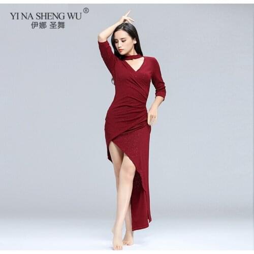 New Women Dancewear Belly Dance Clothes Outfit One-piece Sundress Practice Costume Bellydance Long Dress Performance Clothing