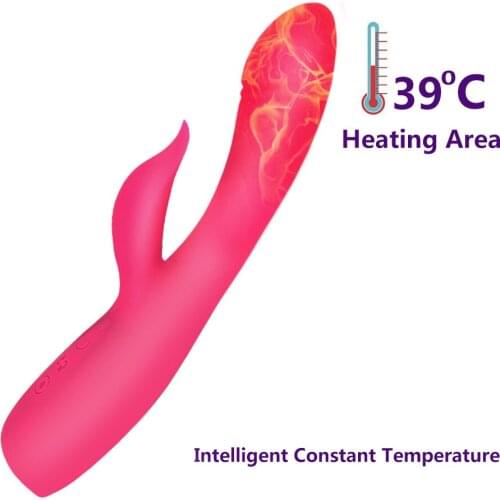 New Heated Rabbit Vibrator Nipples G-Spot Clitori Stimulate Massager Sex Toy for Women Adult 18 Erotic Masturbator Shop Supplies