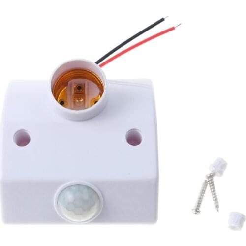 Lamp Bases Automatic Body Infrared IR Sensor PIR Motion Detector LED Bulb Light Wall Lamp 80W E27 Holder Socket AC 170V-250V