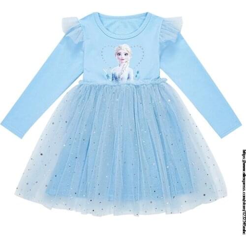 Disney Girls Dress Anna Cosplay Costume Snow Queen Elsa 2 Dresses Anna Dress for Birthday Party Dress Up Cosplay Costume