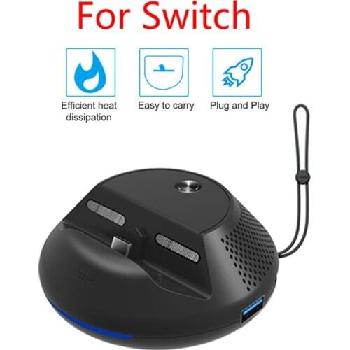 Portable Cooling Heat Dissipation Type C TV Dock Base Converter USB 3.0 Output Station for NS Switch Gamepad Console