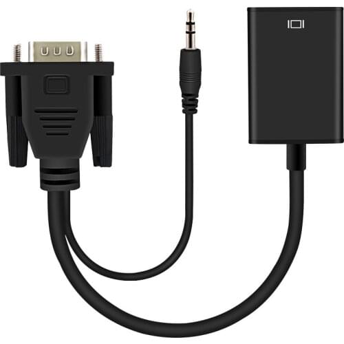 VGA to HDMI Converter 1080P With Audio AV Converter HDTV Video Cable VGA 2 HDMI Adapter male to female For TV PC Laptop