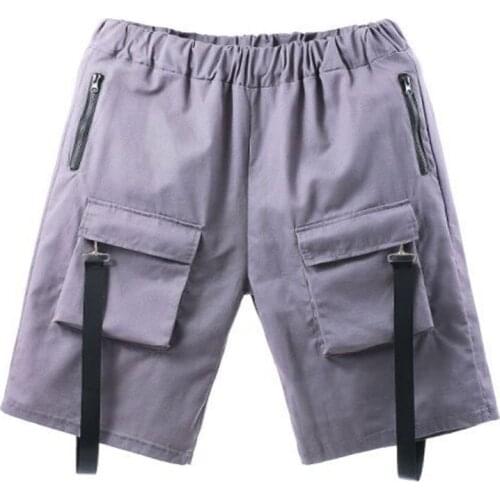 Fashion Cargo Shorts Mens Casual Suspender Sweatpants Multi-pocket Woven Cargo Shorts Mens Summer Solid Color Cargo Shorts