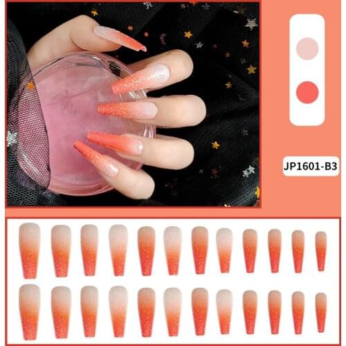 Extra Long Ballerina Fake Nails European Style Pre-finished Full Cover Coffin False Nails Beauty Nail Accessory Nail Art Tips