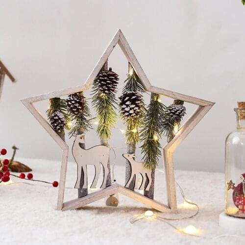 Led Lights Star Pinecones Red Berries Christmas Tree Wall Decorations Table Decorations, Christmas Decorations