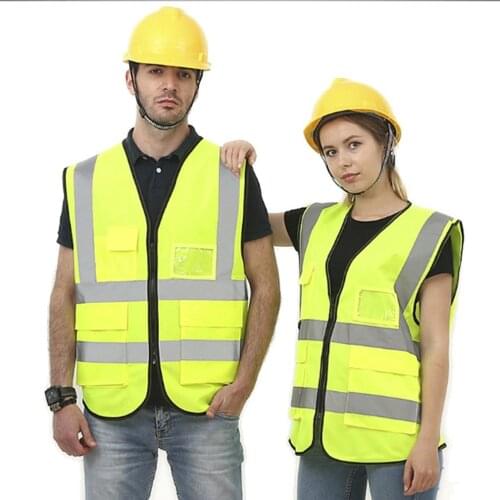 Multi-pocket Reflective Vest Riding Traffic Vest Safety Railway Coal Miners Uniform Vest Breathable Reflective Vest