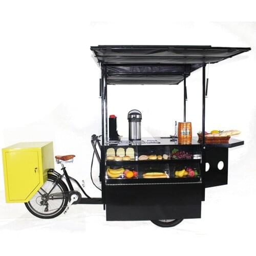 European Adult Tricycle Electric Cargo Bike Kiosk Mobile Food Display Cart for Sale Coffee Fruit Beer on The Street Vending 2020
