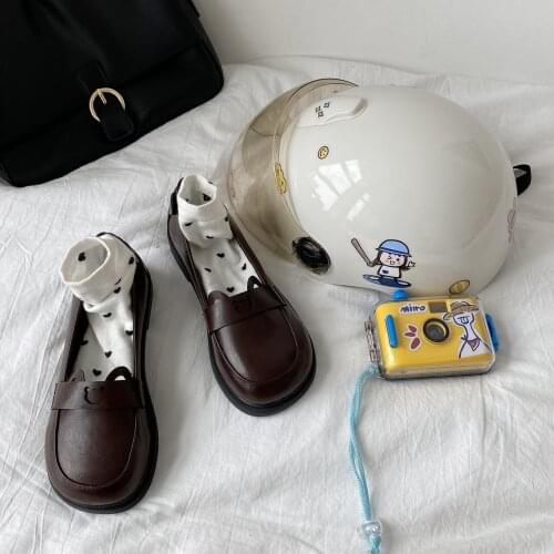 Little bear bread shoes Student Korean J uniform shoes spring Japanese round head single shoes Lori womens shoes