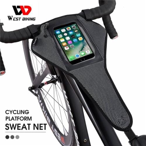 WEST BIKING Bike Trainer Sweatbands With Phone Pouch Case Home Exercise Cycling Sweat Absorb Guard MTB Road Bicycle Accessories