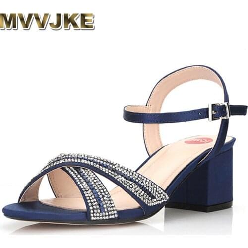 MVVJKE Fashion2021Women Sandals High Heels Summer Heel Women Shoes Leisure Elegant Shoes Leather Sandalia Mujer