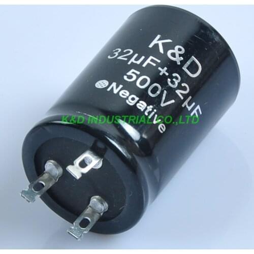 1pc Can Eelectrolytic Capacitor 32+32uf 500V Guitar Tube Audio Hi-Fi Amp