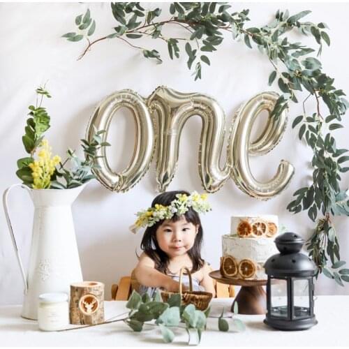 1pc Letter ONE Aluminum Foil Balloon 107*50cm Large Conjoined Balloons for Baby 1 Year Old Birthday Party Decoration