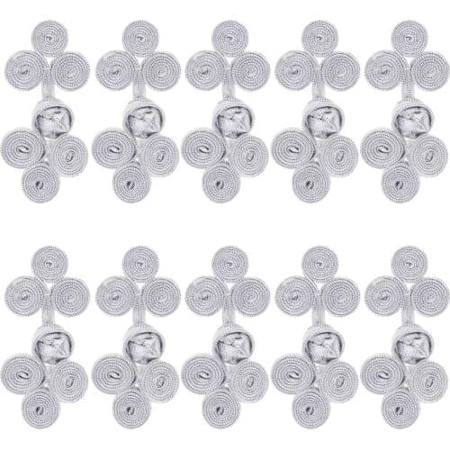 10 Pairs Chinese Knot Buttons Three Wheels For Cheongsam Tang Suit