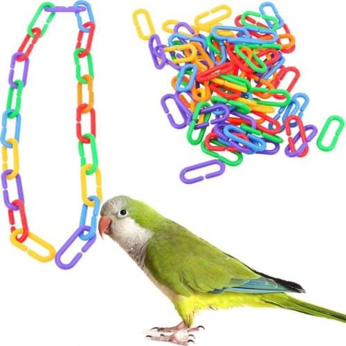 100pcs 1.5*3.5cm Plastic C-Clips Parrot Toys C-clips Hooks Chain Cockatiel Parrot Hook Link Chain Toys Parts