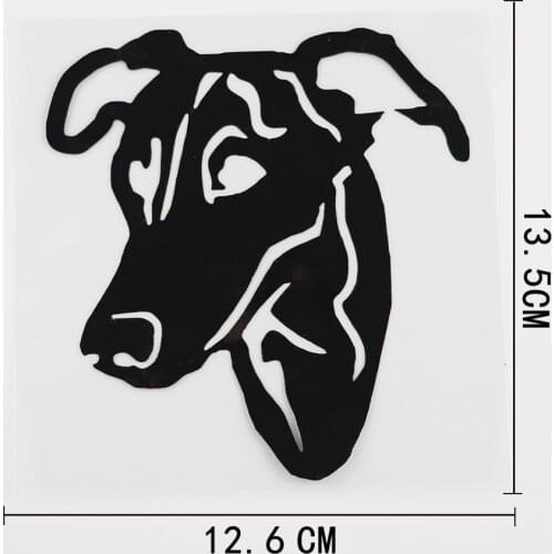 12.6CMX13.5CM High Quality Greyhound Dog Car Sticker Vinyl Decal Black/Silver 8A-0038